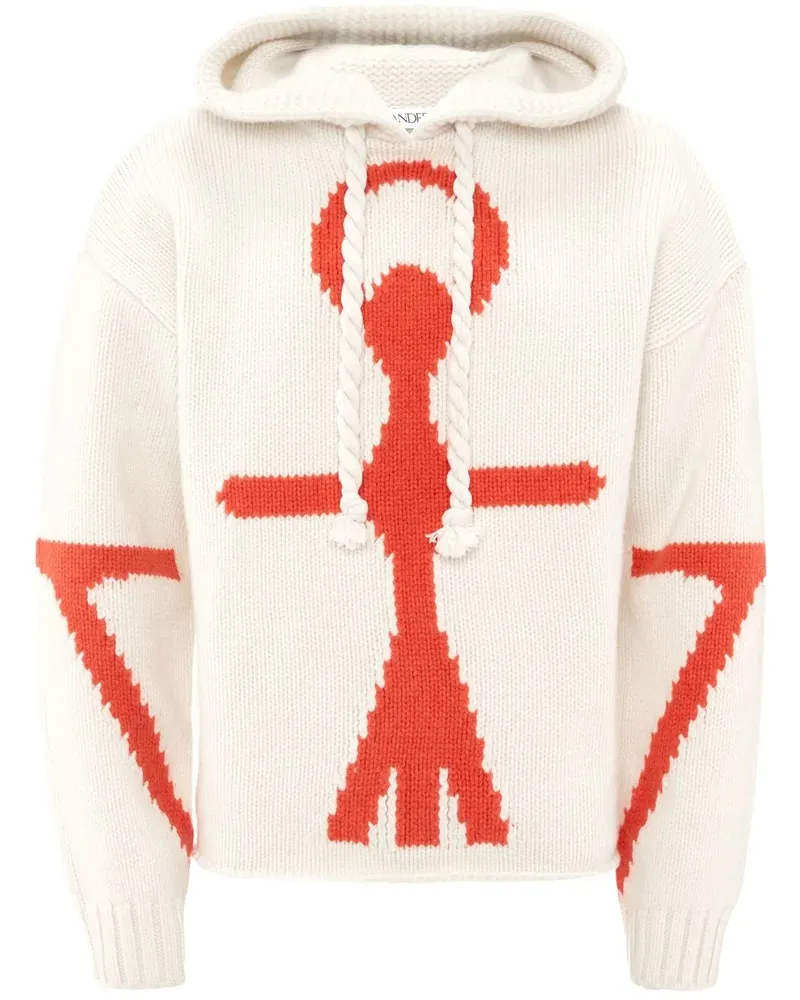 J.W.Anderson Hoodie mit Anker-Logo - Weiß Weiß