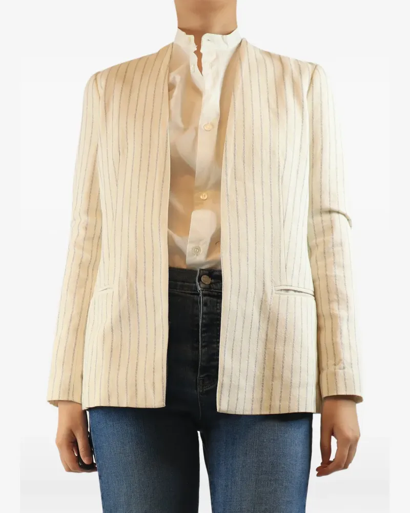 By Malene Birger stripe-print blazer - Nude Nude