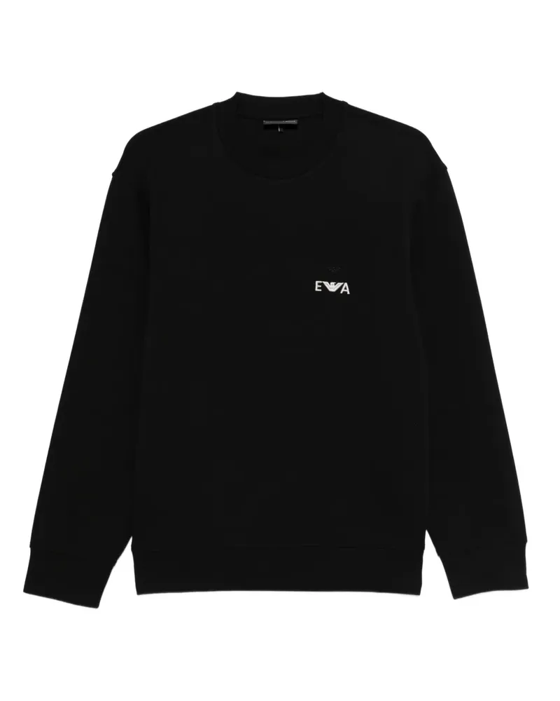 Emporio Armani Sweatshirt mit Logo-Stickerei - Schwarz Schwarz
