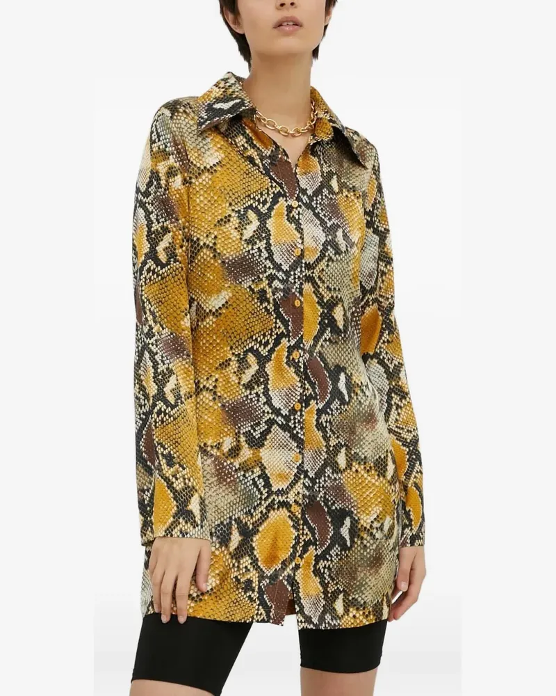 Résumé collar snake-print shirt - Gelb Gelb