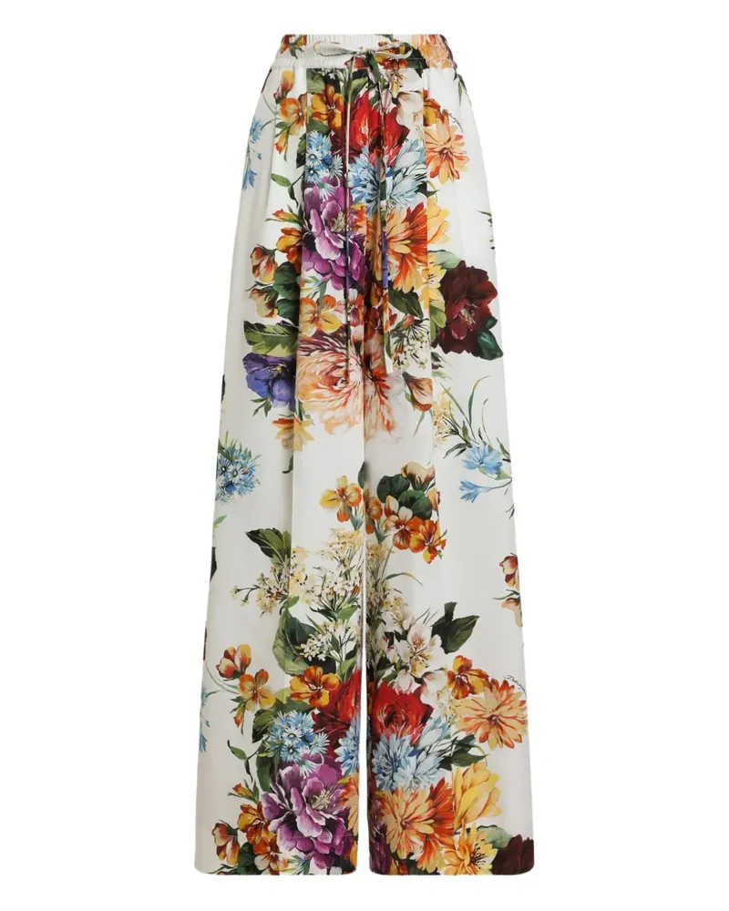 Dolce & Gabbana Hose mit Blumen-Print - Weiß Weiß