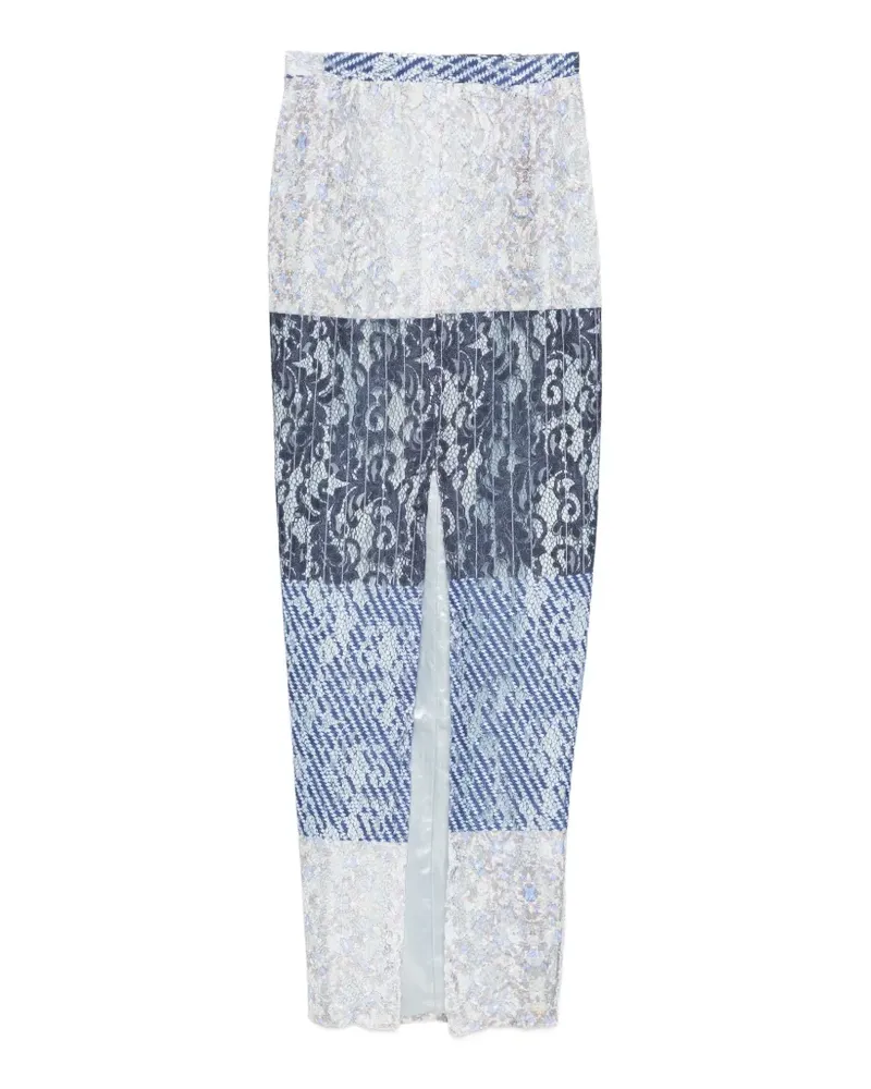 Barbara Bologna lace-panelled midi skirt - Blau Blau
