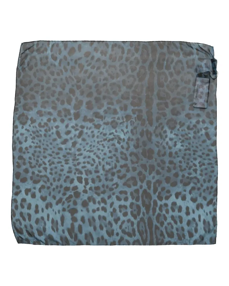 Dolce & Gabbana leopard-print silk scarf - Blau Blau