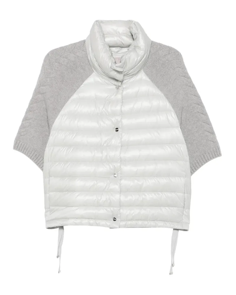 Herno Gesteppte Jacke mit gestrickten Ärmeln - Grau Grau