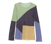 Pullover in Colour-Block-Optik - Violett