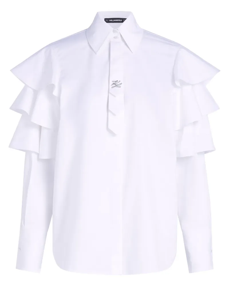 Karl Lagerfeld x Joann Bluse mit Schleifenverschluss - Weiß Weiß