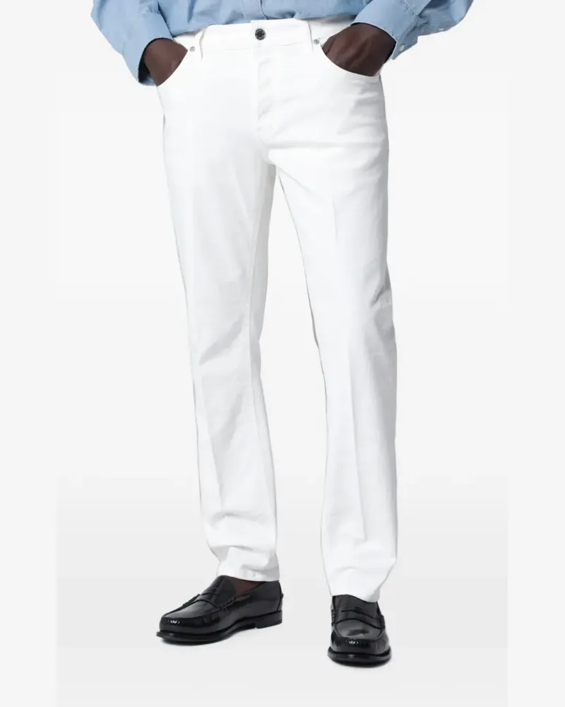 PT TORINO Tapered-Jeans mit Logo-Patch - Weiß Weiß