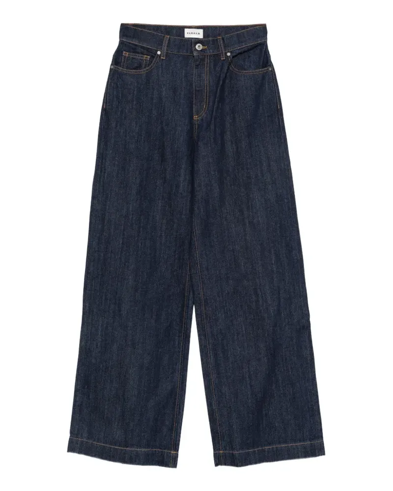 P.A.R.O.S.H. P.A.R.O H. Cojin26 Jeans mit weitem Bein und Kontrastnähten - Blau Blau