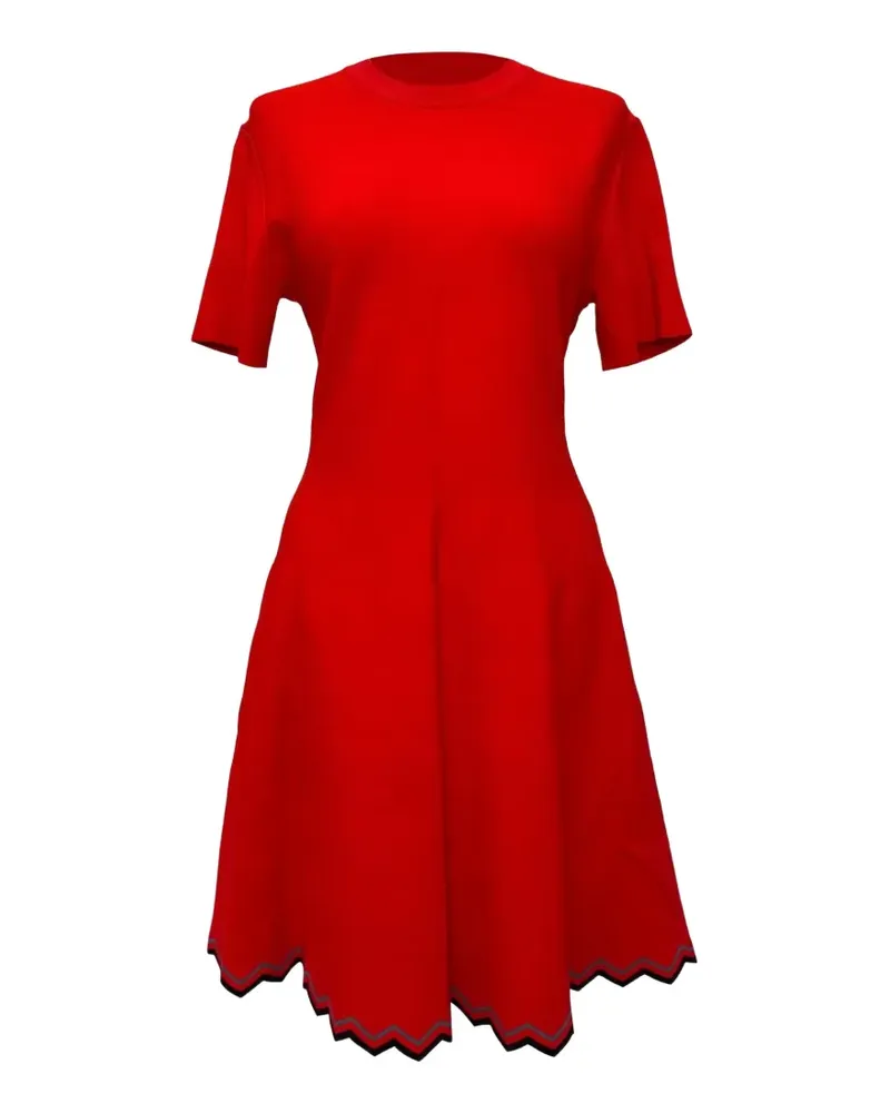 Proenza Schouler zig-zag hem flared mini dress - Rot Rot