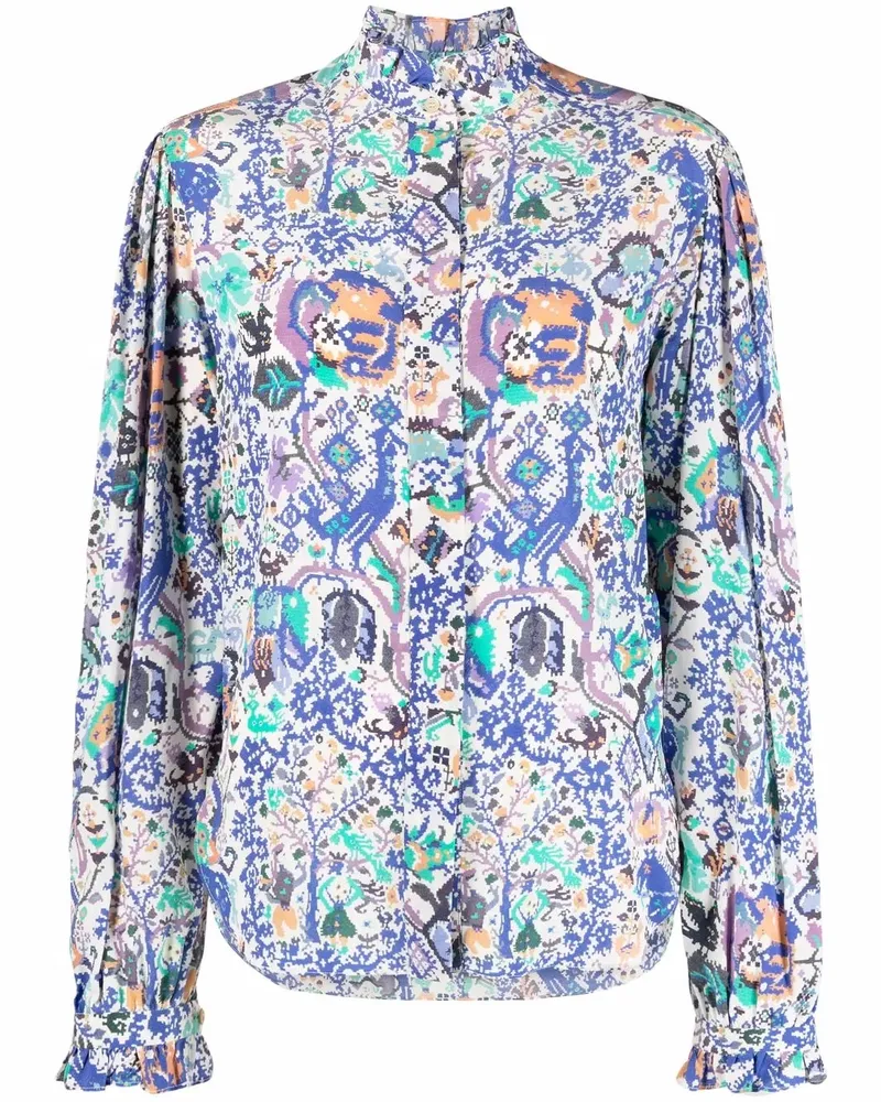 Isabel Marant Oberteil mit abstraktem Print - Blau Blau
