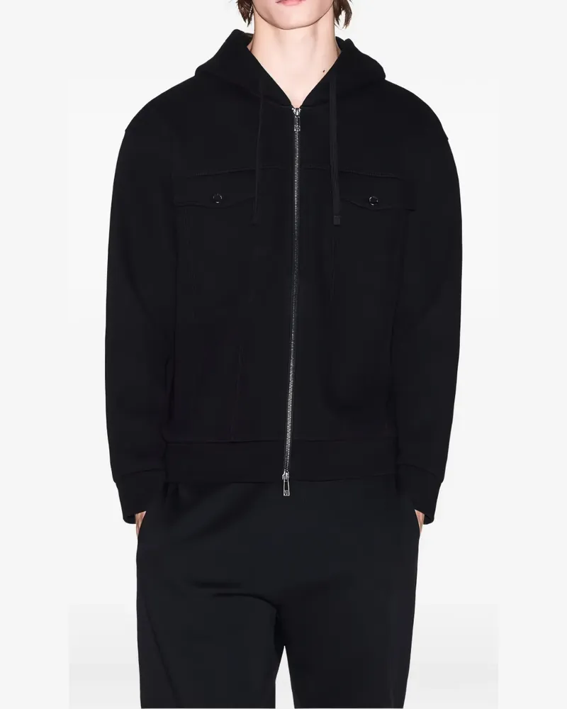 Armani Exchange Kapuzenjacke mit Reißverschlusstasche - Schwarz Schwarz