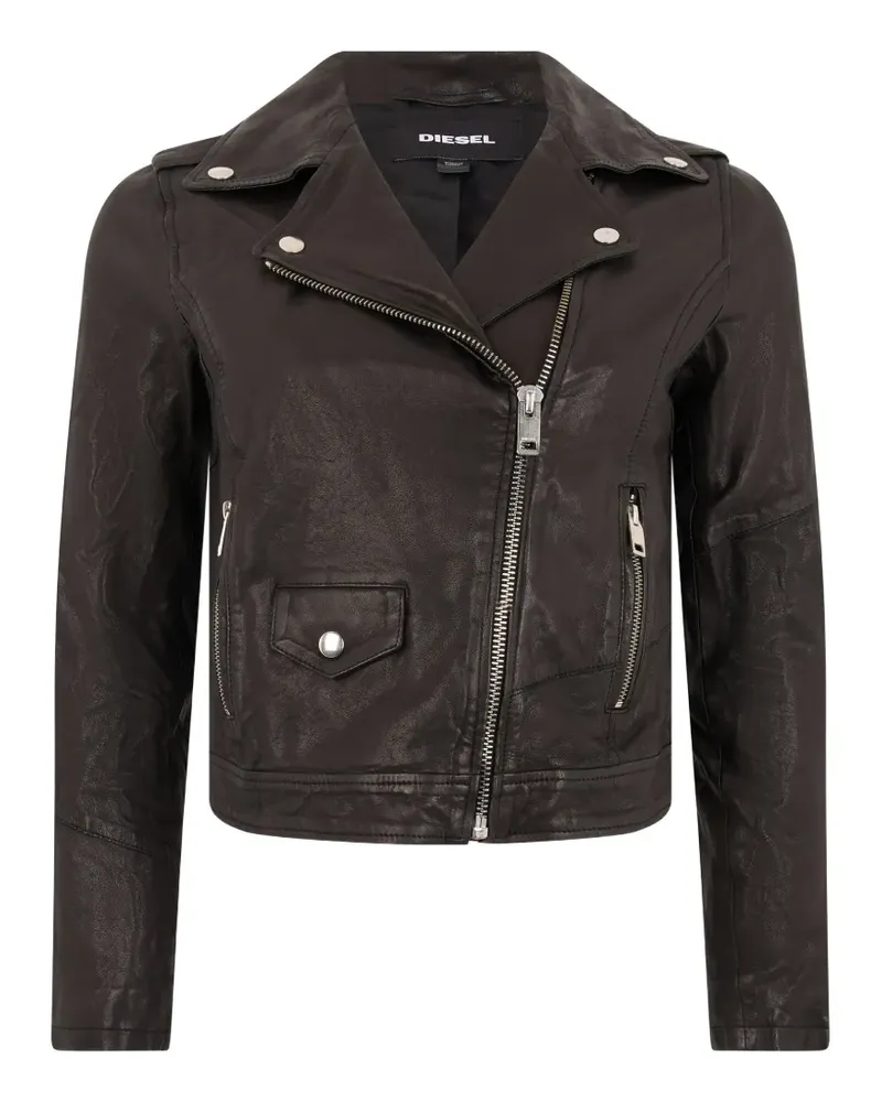 Diesel lambskin biker jacket - Schwarz Schwarz