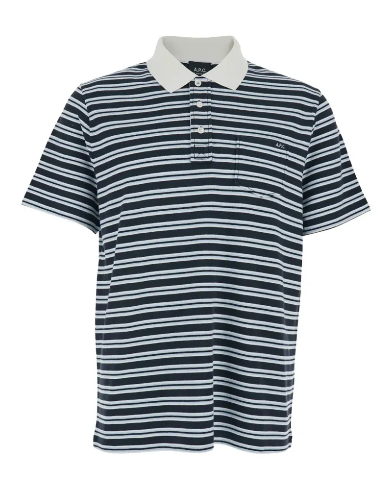 A.P.C. Gestreiftes Poloshirt - Blau Blau
