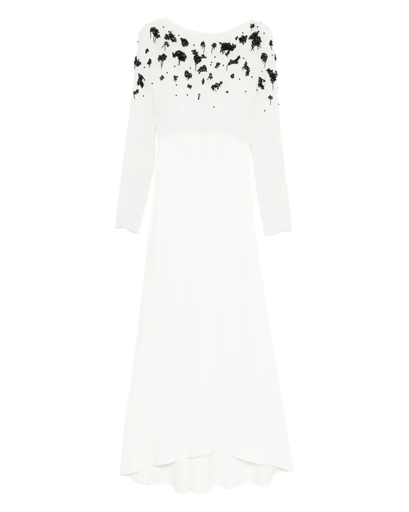 Alberta Ferretti beaded long-sleeve dress - Weiß Weiß