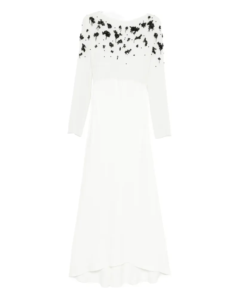 Alberta Ferretti Kleid mit Perlen - Weiß Weiß