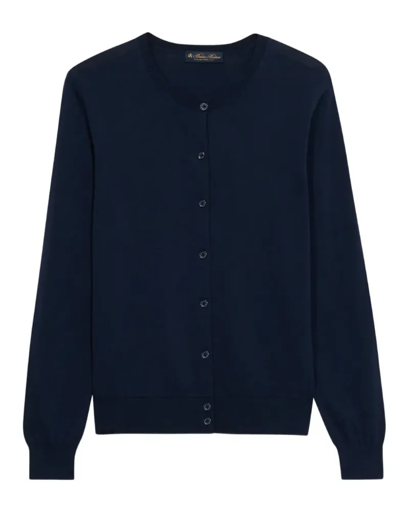 Brooks Brothers Gerippter Cardigan mit Knopfverschluss - Blau Blau