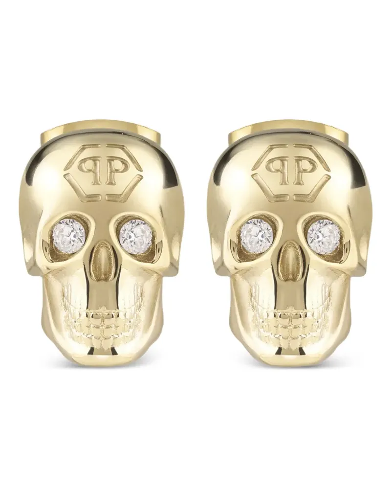 Philipp Plein Ohrringe mit 3D-Totenkopf - Gold Gold