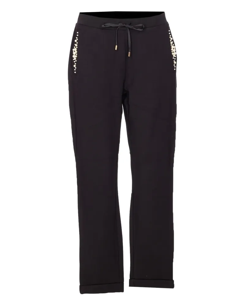 Liu Jo Kordelzug-Hose mit Kunstperlen - Schwarz Schwarz