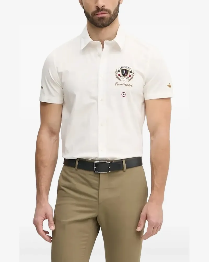 Aeronautica Militare Besticktes Hemd mit kurzen Ärmeln - Weiß Weiß