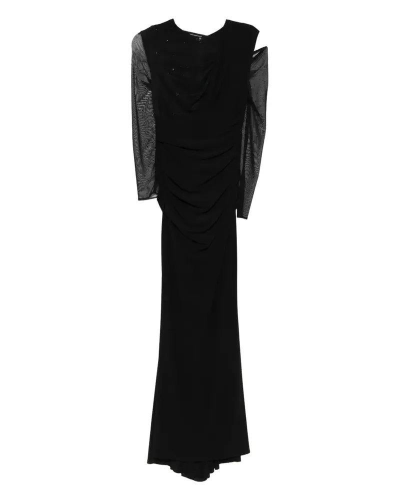 Talbot Runhof Gerafftes Kleid aus Mesh - Schwarz Schwarz