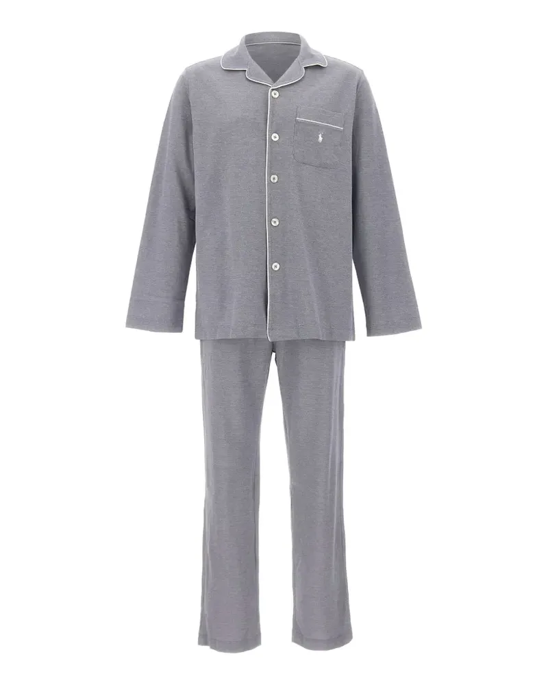 Ralph Lauren Pyjama mit Pony-Stickerei - Blau Blau