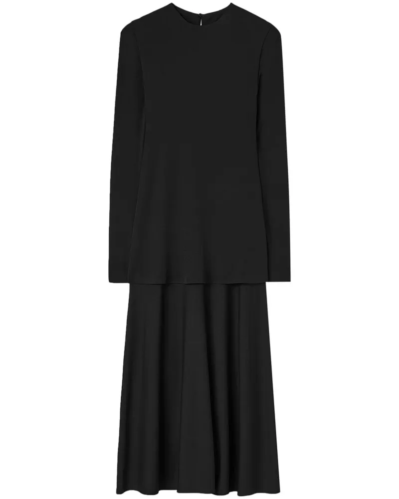 Jil Sander Midikleid im Layering-Look - Schwarz Schwarz