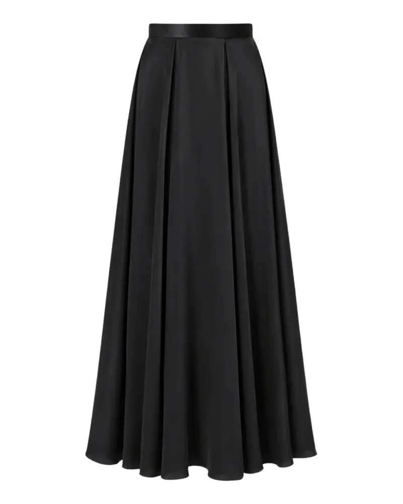 Temperley London Amerie pleated satin maxi skirt - Schwarz Schwarz