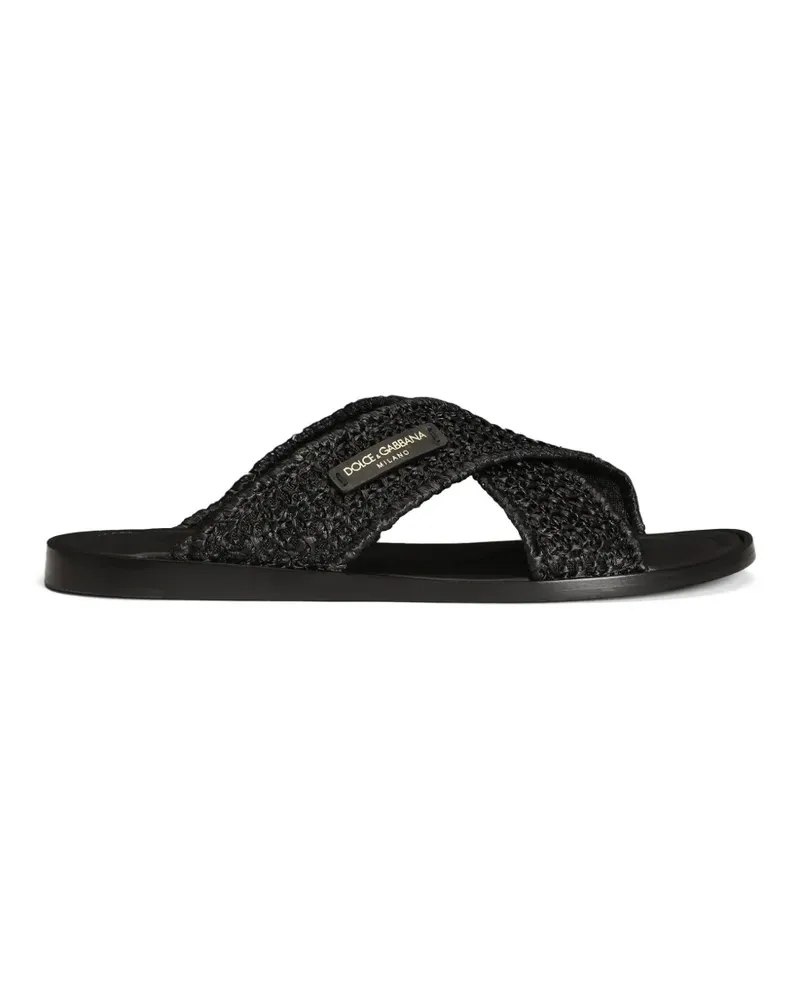 Dolce & Gabbana sandals in raffia - Schwarz Schwarz