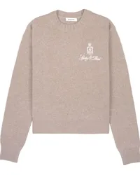 SPORTY & RICH Kaschmirpullover mit Logo-Stickerei Nude