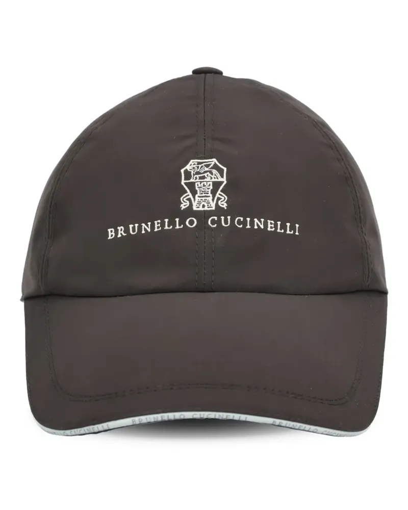 Brunello Cucinelli Baseballkappe mit Logo - Schwarz Schwarz
