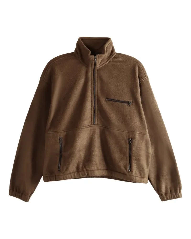 AURALEE half-zip fleece sweatshirt - Braun Braun