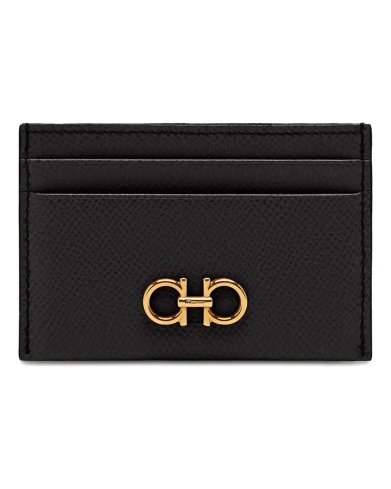 Ferragamo Kartenetui mit Logo-Schild - Schwarz Schwarz