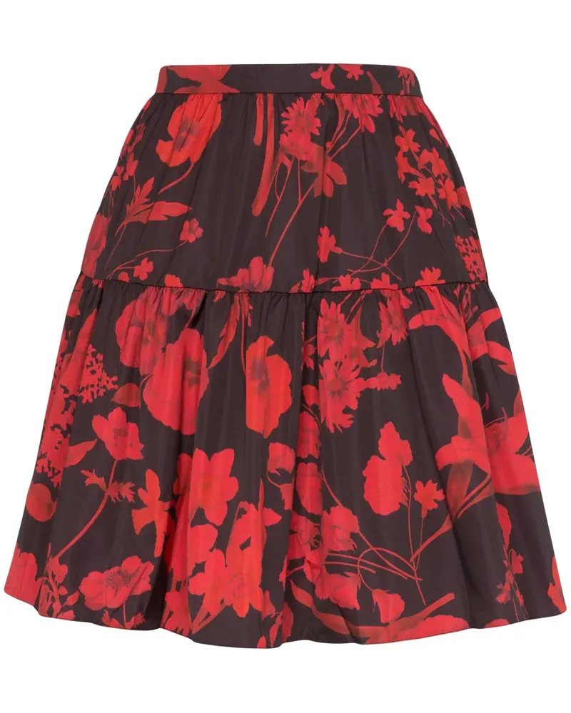 Valentino Garavani Gestufter Minirock mit Blumen - Rot Rot