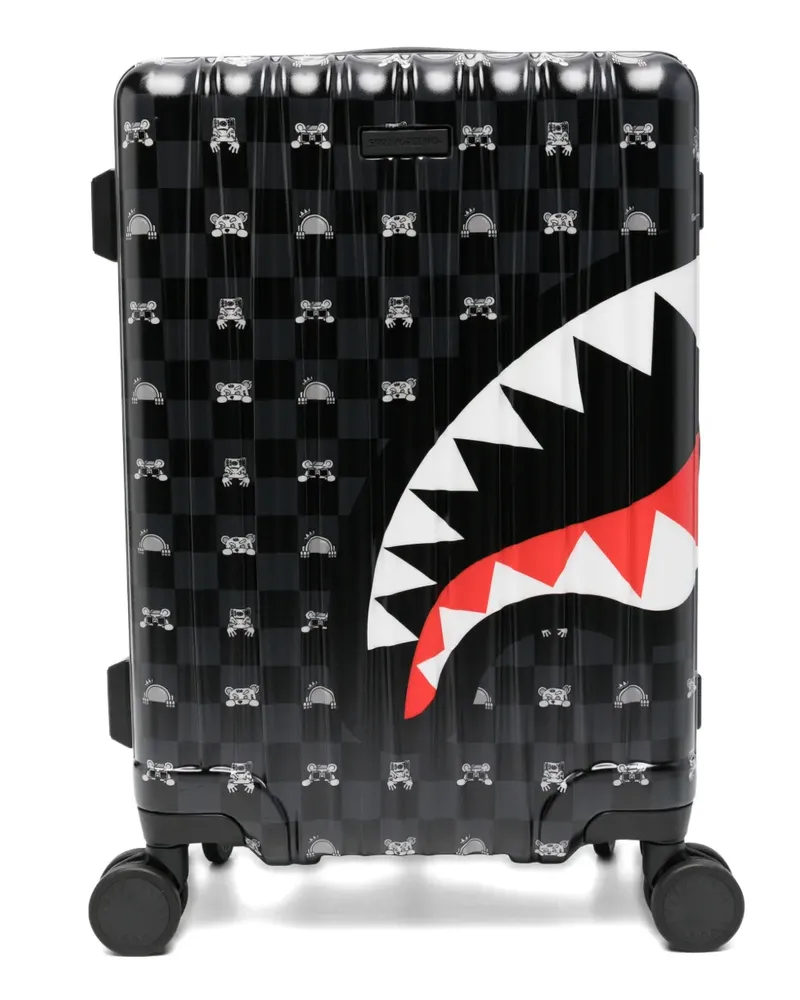 Sprayground Shark Mouth checkerboard suitcase - Schwarz Schwarz