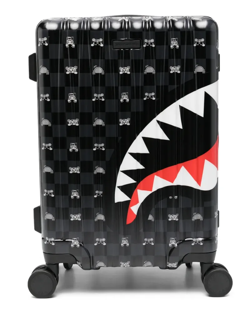 Sprayground Shark Mouth checkerboard suitcase - Schwarz Schwarz