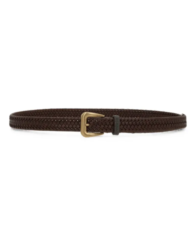 Brunello Cucinelli braided-leather belt - Braun Braun