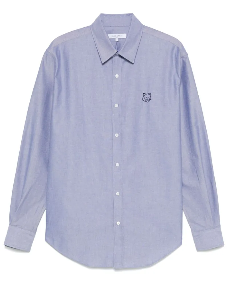 Kitsuné Contour Fox Head Hemd Blau