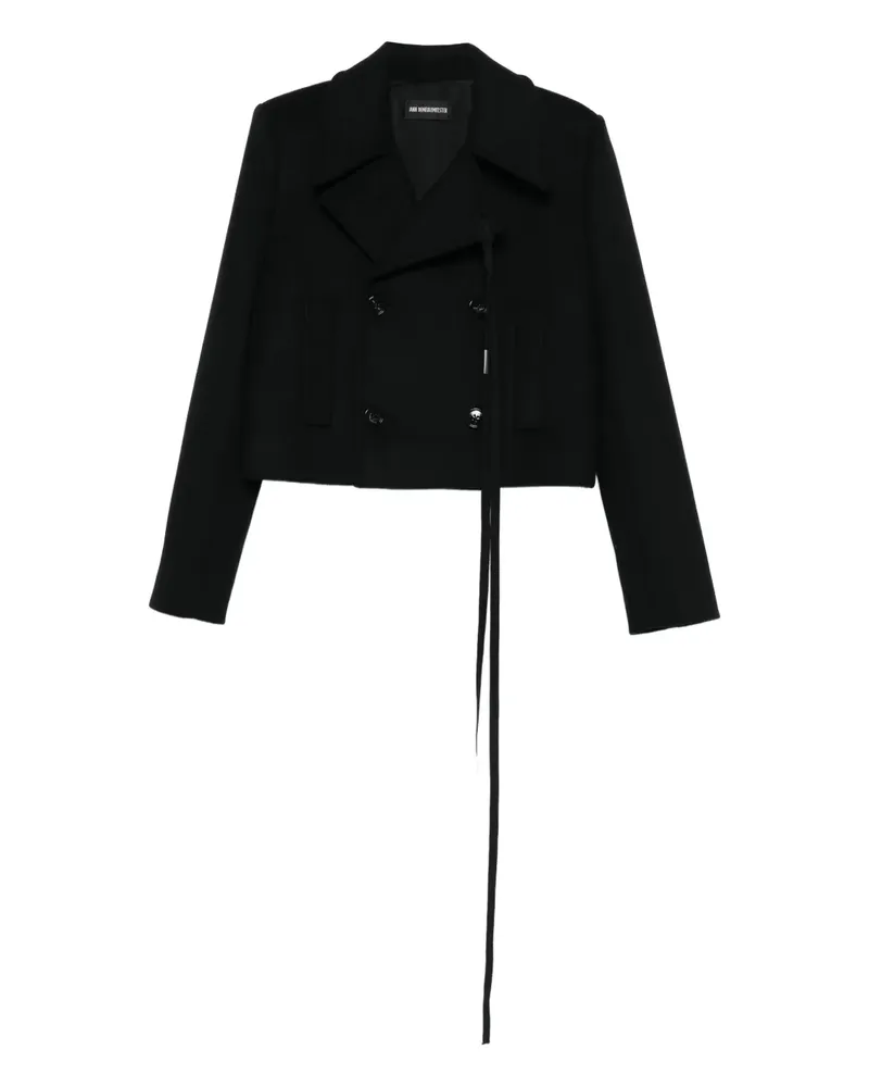 Ann Demeulemeester Jacke mit Gürtel - Schwarz Schwarz
