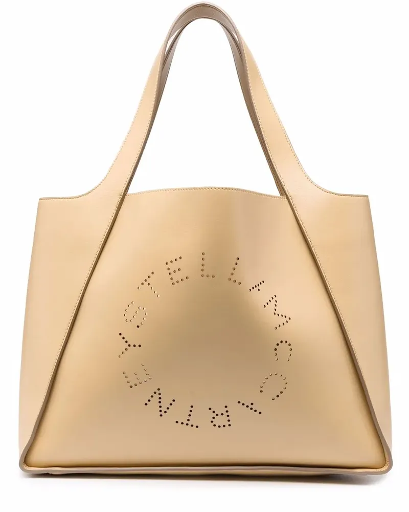 Stella McCartney Shopper mit perforiertem Logo - Nude Nude