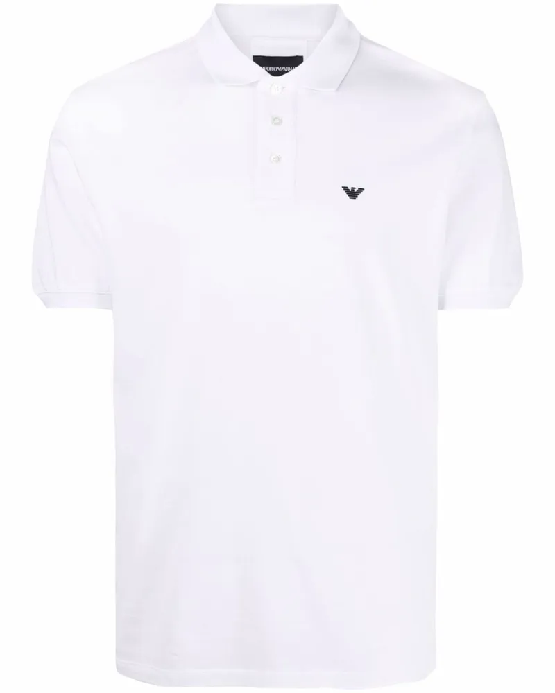 Emporio Armani Poloshirt mit Logo-Stickerei - Weiß Weiß