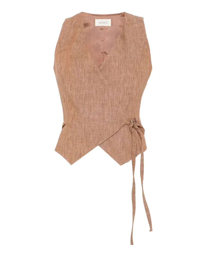VICOLO wrap-style sleeveless vest - Braun Braun