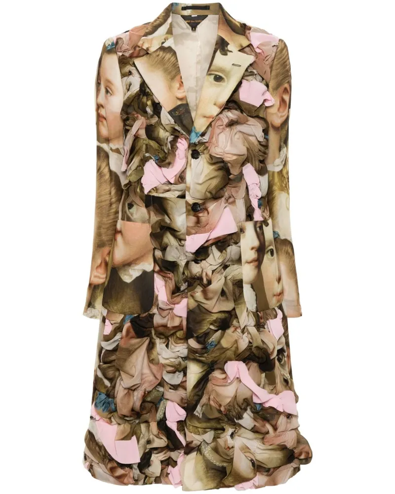 Comme des Garçons Midimantel mit Renaissance-Print - Grün Grün