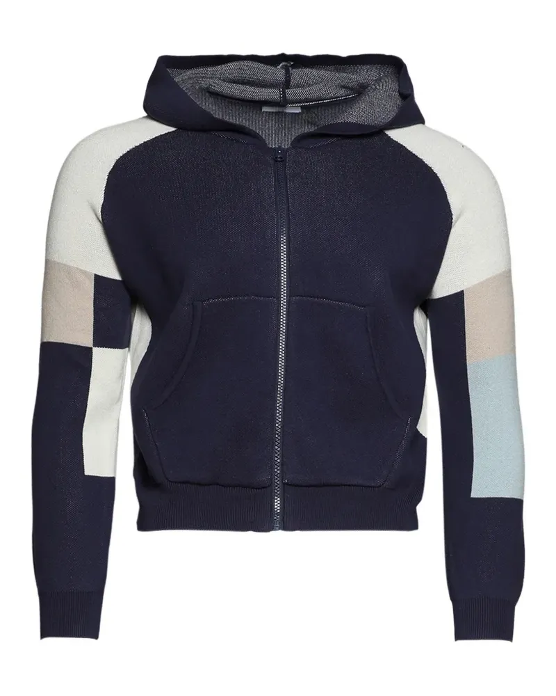 Praying Hoodie in Colour-Block-Optik - Blau Blau