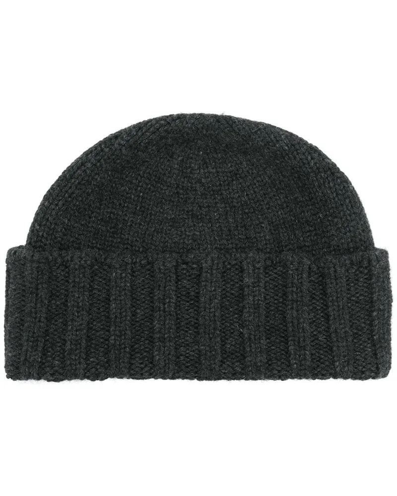 Drumohr  Kaschmir-Beanie mit Zopfmuster - Grau Grau