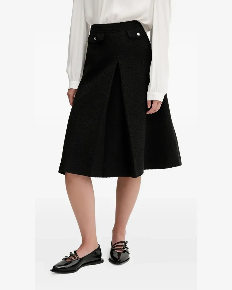 HUGO BOSS Tweed-Rock in A-Linie - Schwarz Schwarz