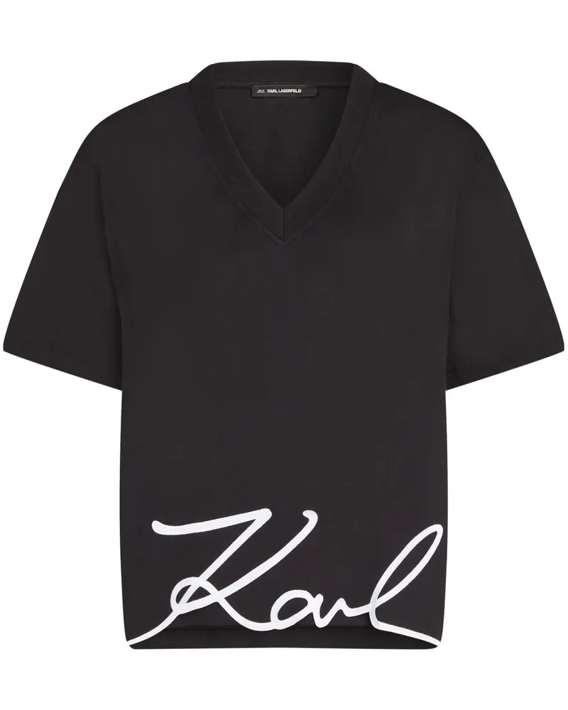 Karl Lagerfeld Signature T-Shirt - Schwarz Schwarz