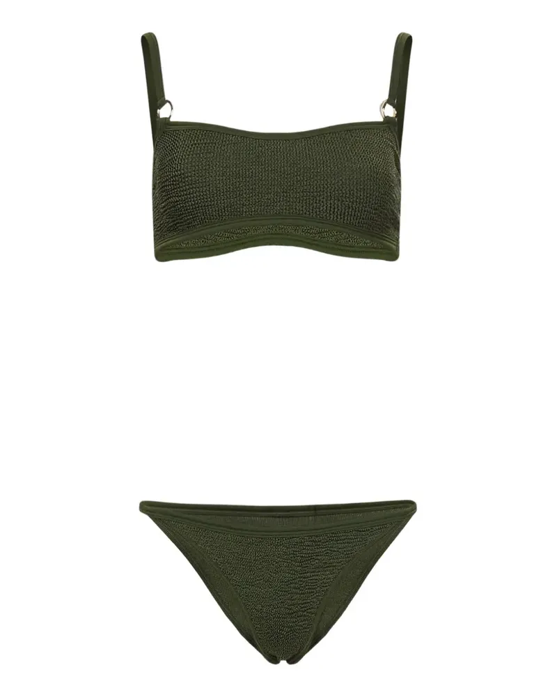 Hunza G Bikini mit Seersucker-Effekt - Grün Grün