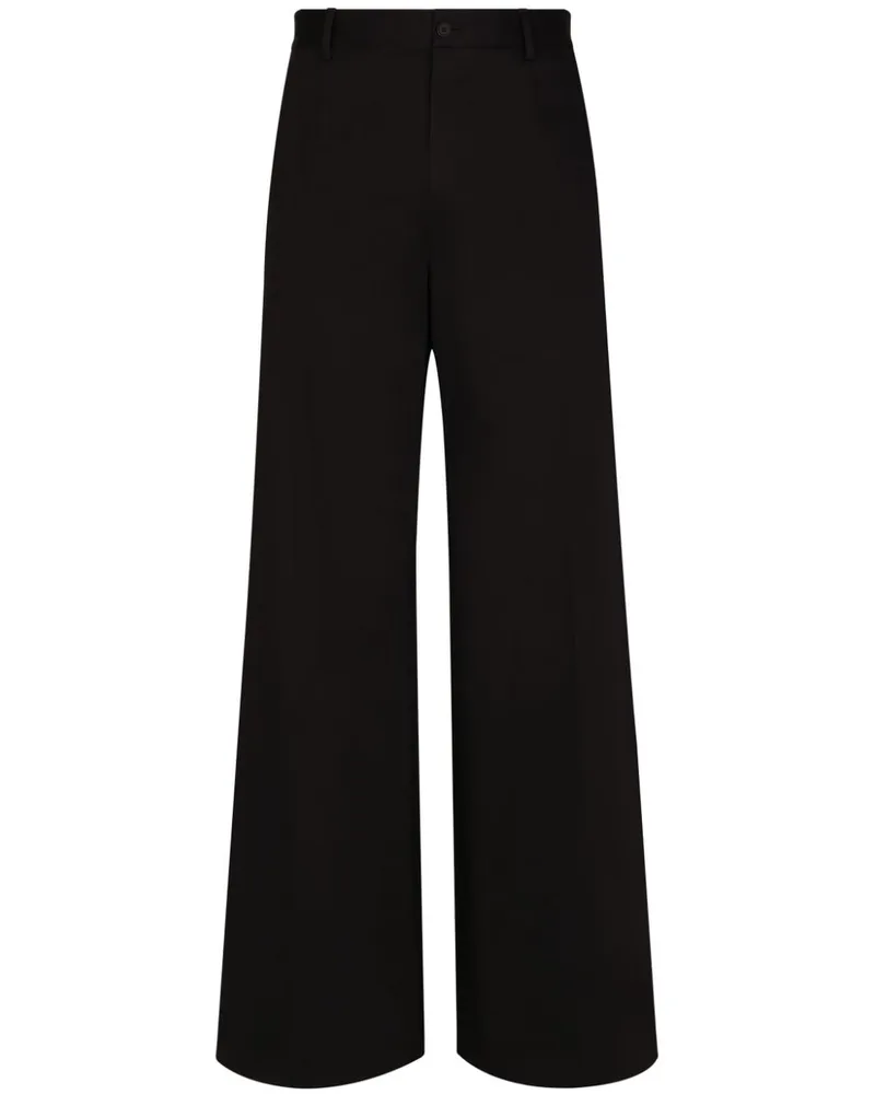 Dolce & Gabbana Hose mit weitem Bein - Schwarz Schwarz