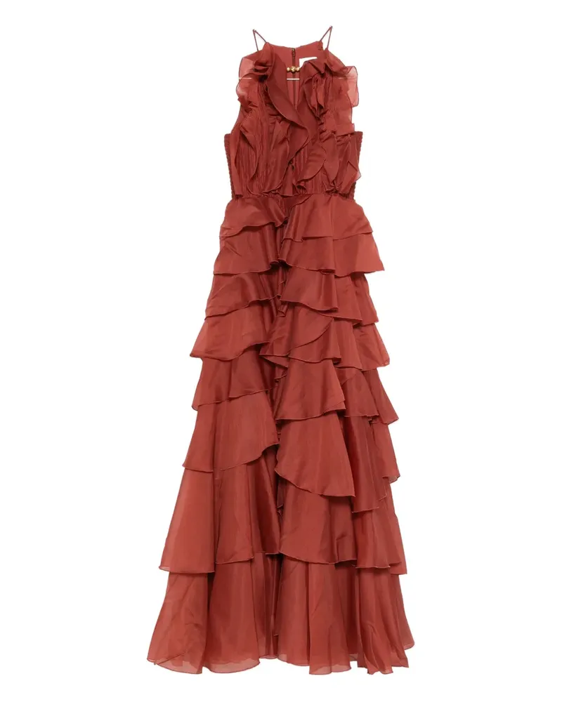 Aje. Cleo ruffled tiered maxi dress - Orange Orange
