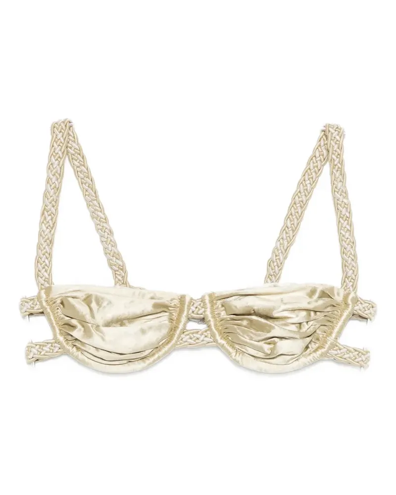 Isa Boulder Bikinioberteil mit gewebtem Riemen - Nude Nude